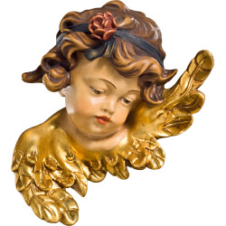 Cabeça de anjo com rosa