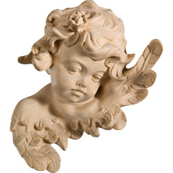 Testa di putto con rosa