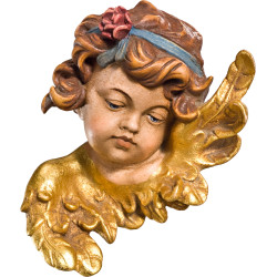 Cabeza de querubín con rosa
