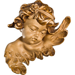 Cabeza de querubín con rosa