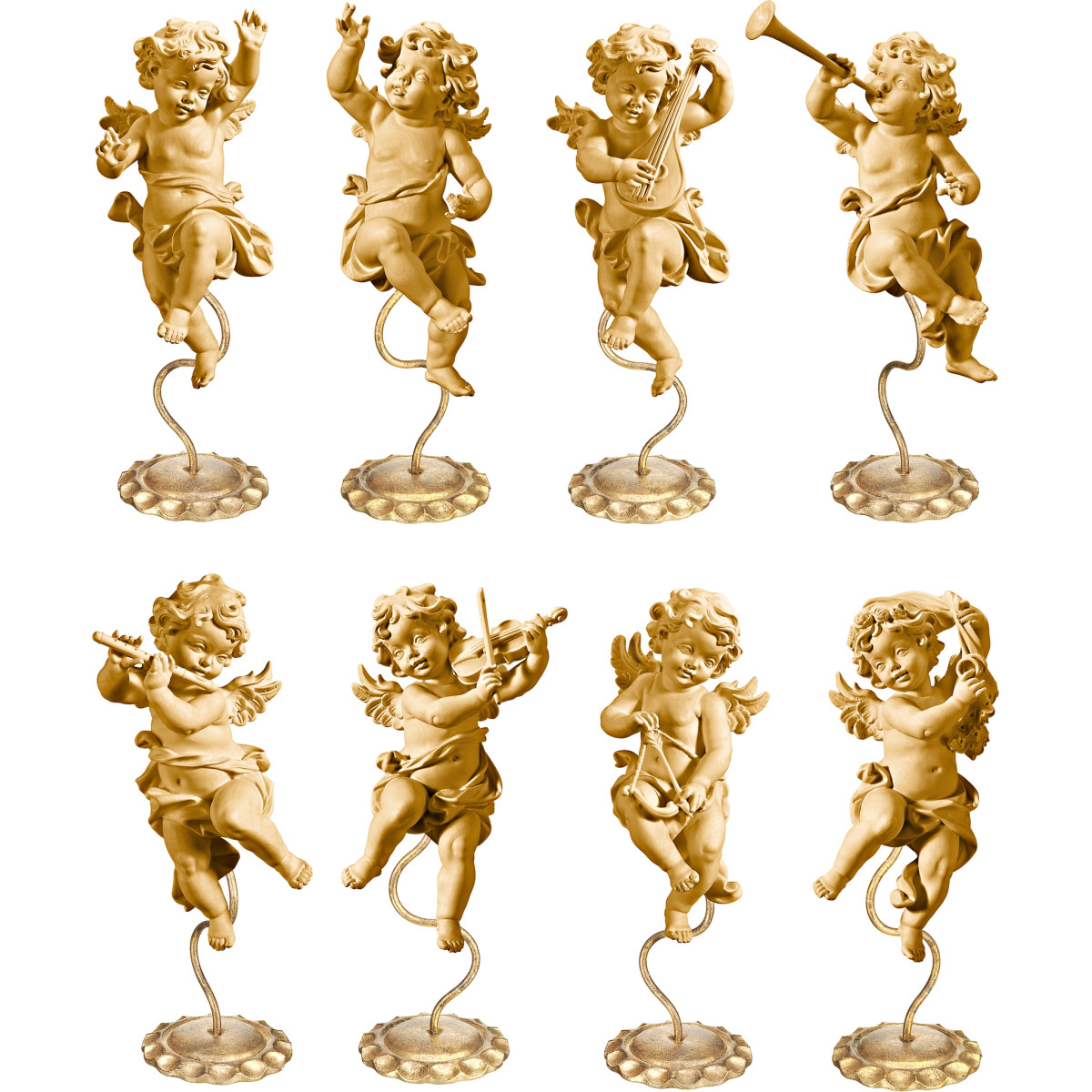 Anjos Bergland em pedestal (8 peça)