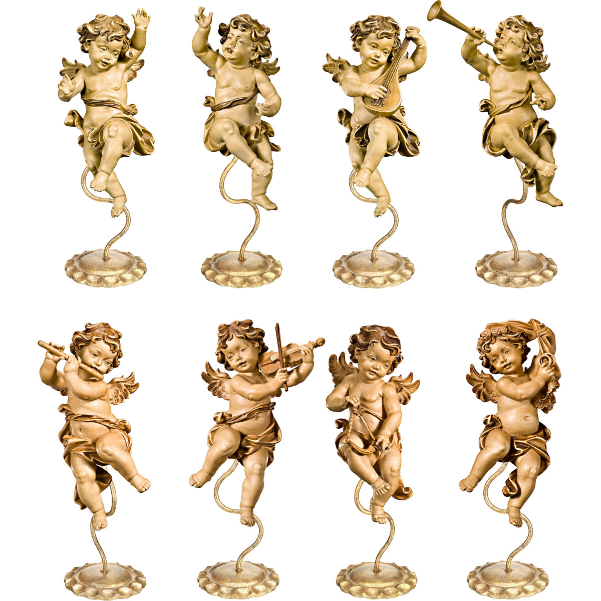 Anjos Bergland em pedestal (8 peça)