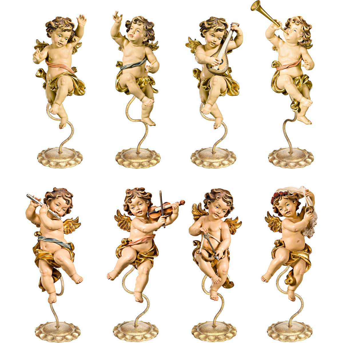 Anjos Bergland em pedestal (8 peça)