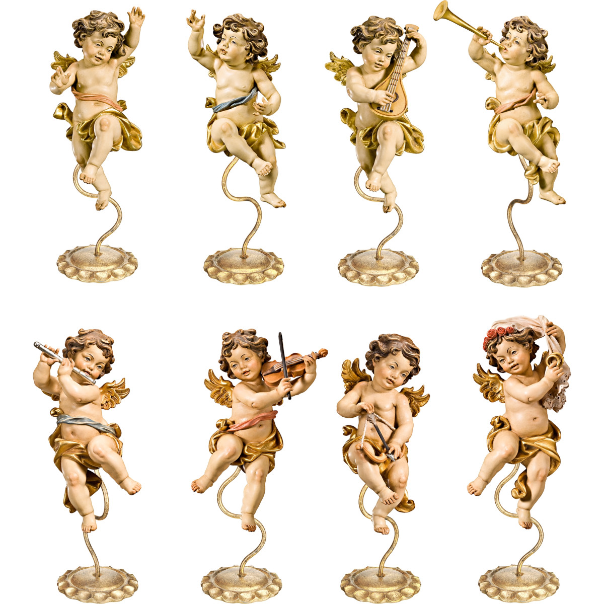 Anjos Bergland em pedestal (8 peça)
