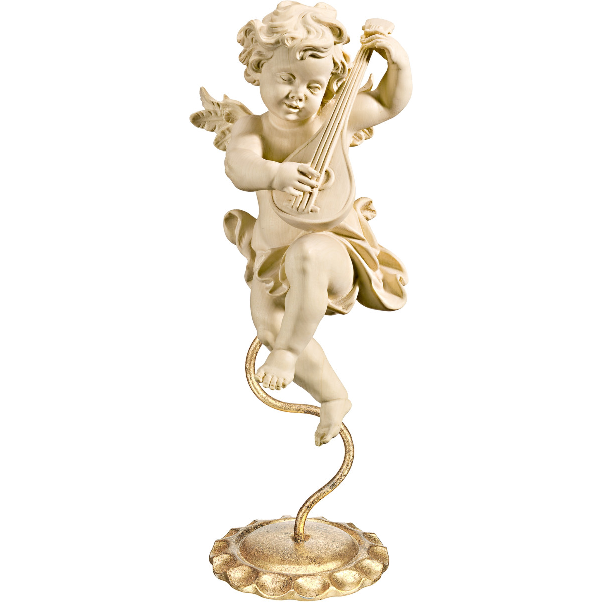 Ángel Bergland con mandolina en pedestal