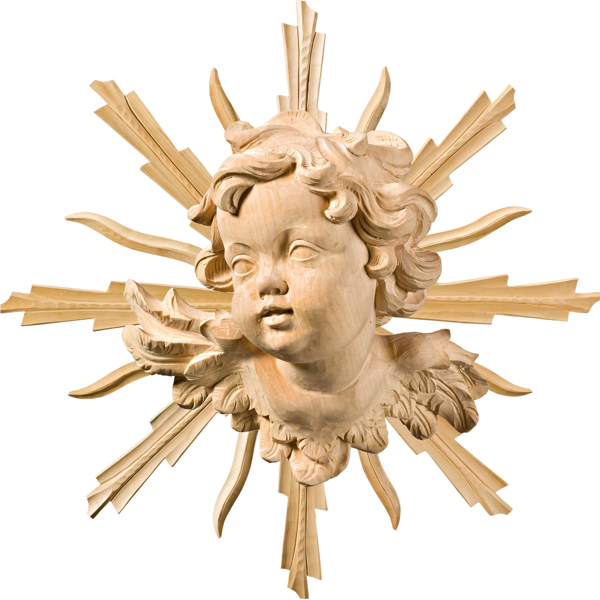 Testa di putto con raggiera destra