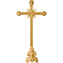 Cross with Evangelists and rays on pedestal