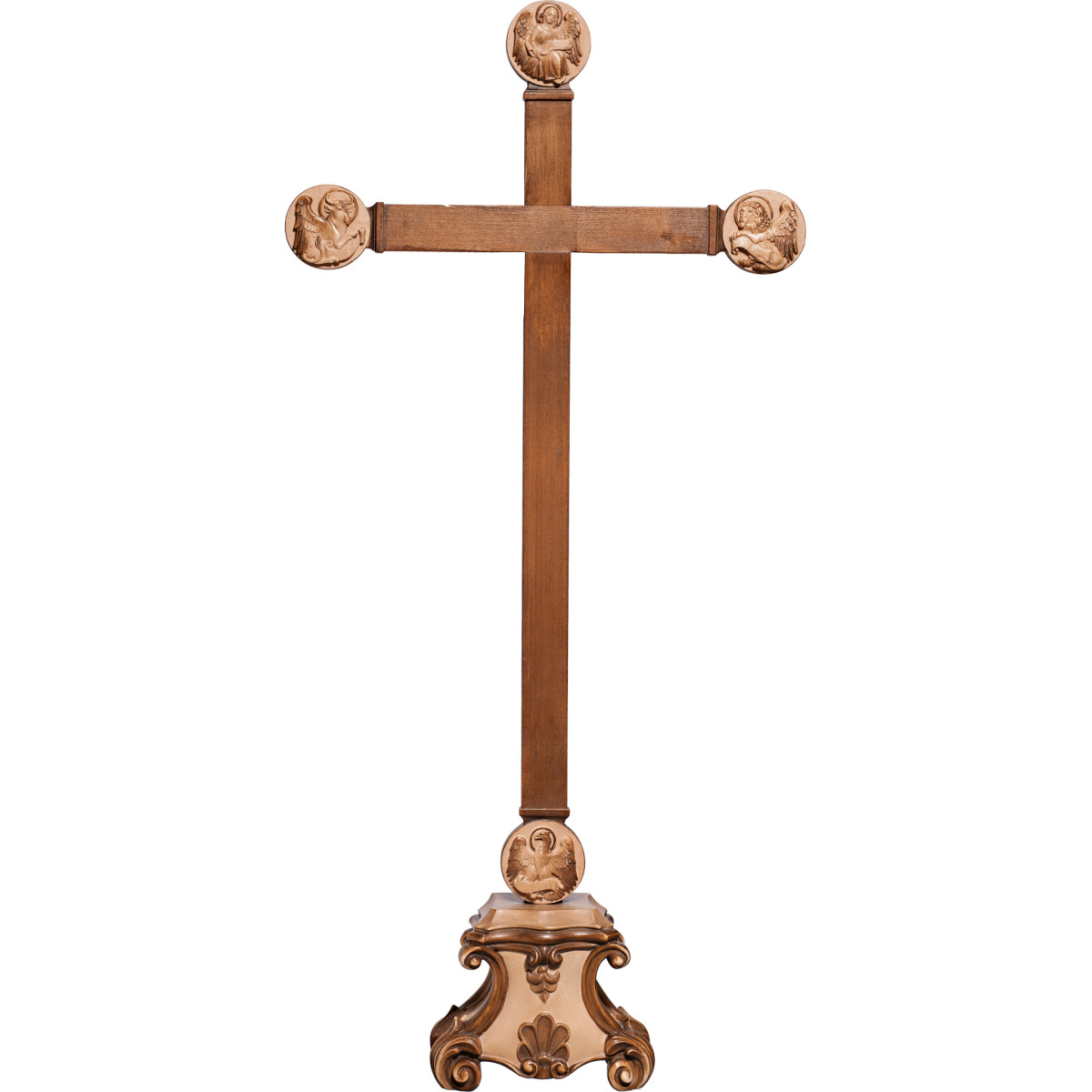 Cross with Evangelists on pedestal