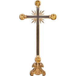 Cross with Evangelists and rays on pedestal