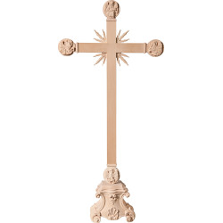 Cross with Evangelists and rays on pedestal
