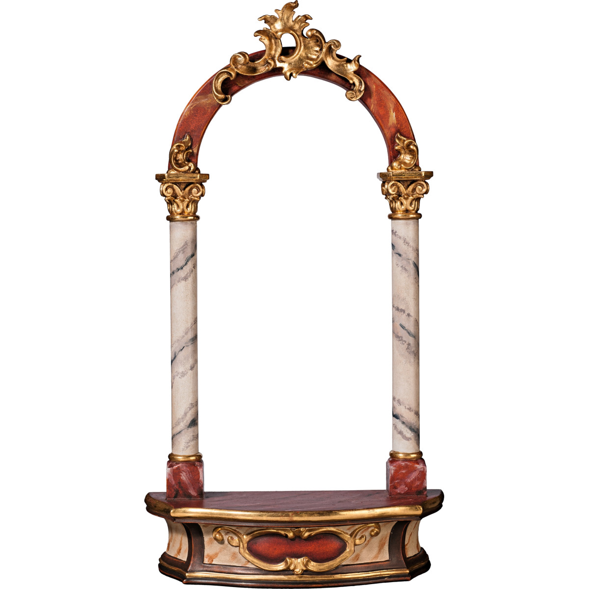 Bow console for the wall