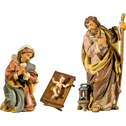 Hl. Familie mit Jesuskind in einfacher Wiege (ohne Sockel)