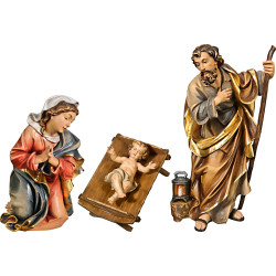 Hl. Familie mit Jesuskind in einfacher Wiege (ohne Sockel)