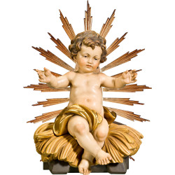 Jesus Child sitting with cradle and ray-corona