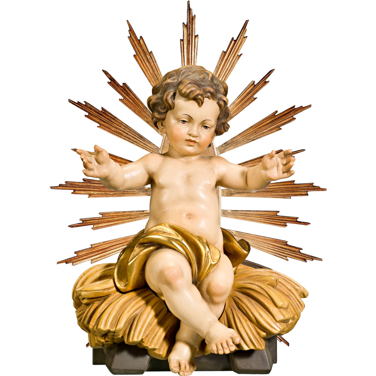 Jesus Child sitting with cradle and ray-corona