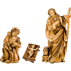 Hl. Familie mit Jesuskind in einfacher Wiege (ohne Sockel)