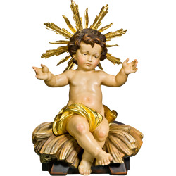 Jesus Child sitting with cradle