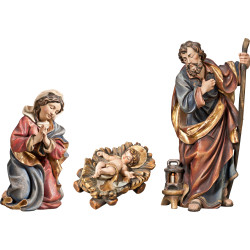 Hl. Familie mit Jesuskind fix in Wiege (ohne Sockel)