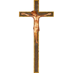 Cristo moderno ROMA con aureola su croce semplice larga