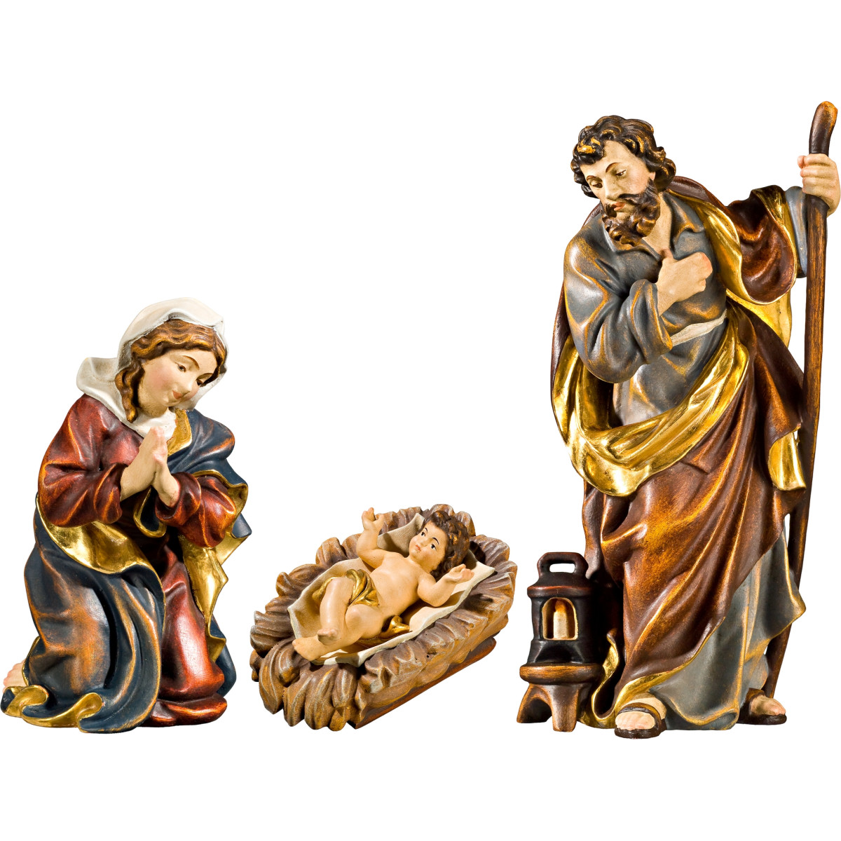 Holy Family with Jesus Child in carved cradle (without base)