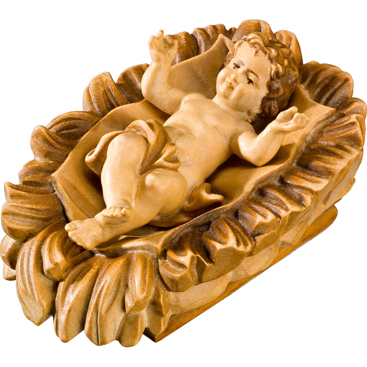 Jesus Child in carved cradle