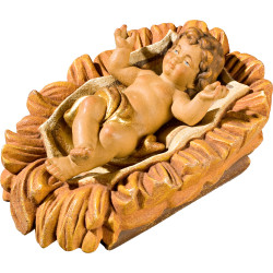 Jesuskind in geschnitzter Wiege