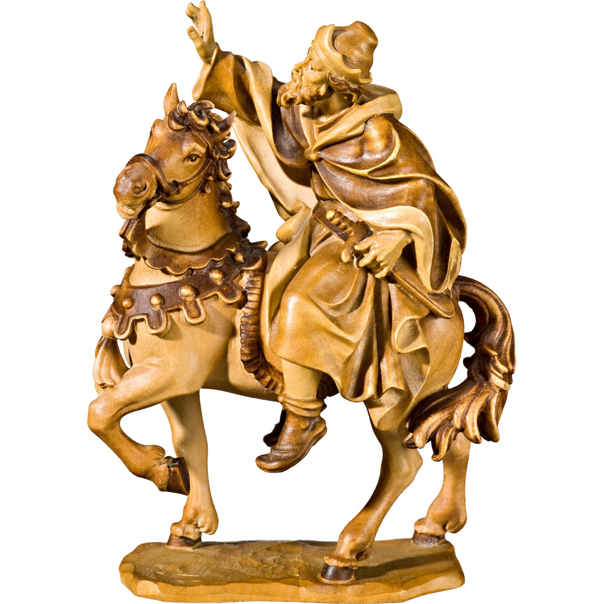 König auf Pferd (mit Sockel)