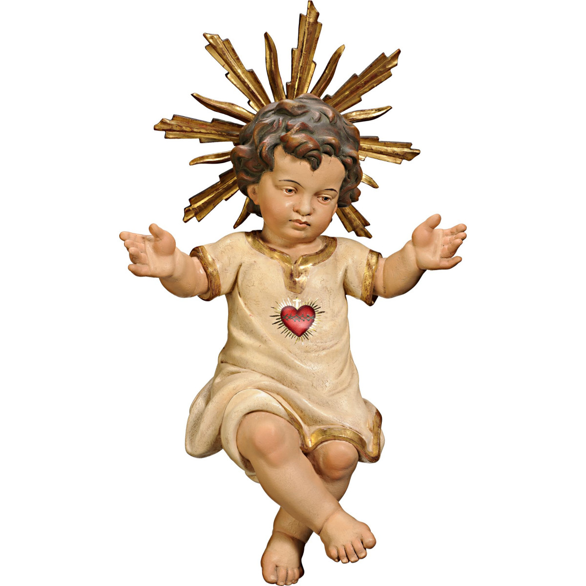 Gesù Bambino vestito con Cuore e aureola