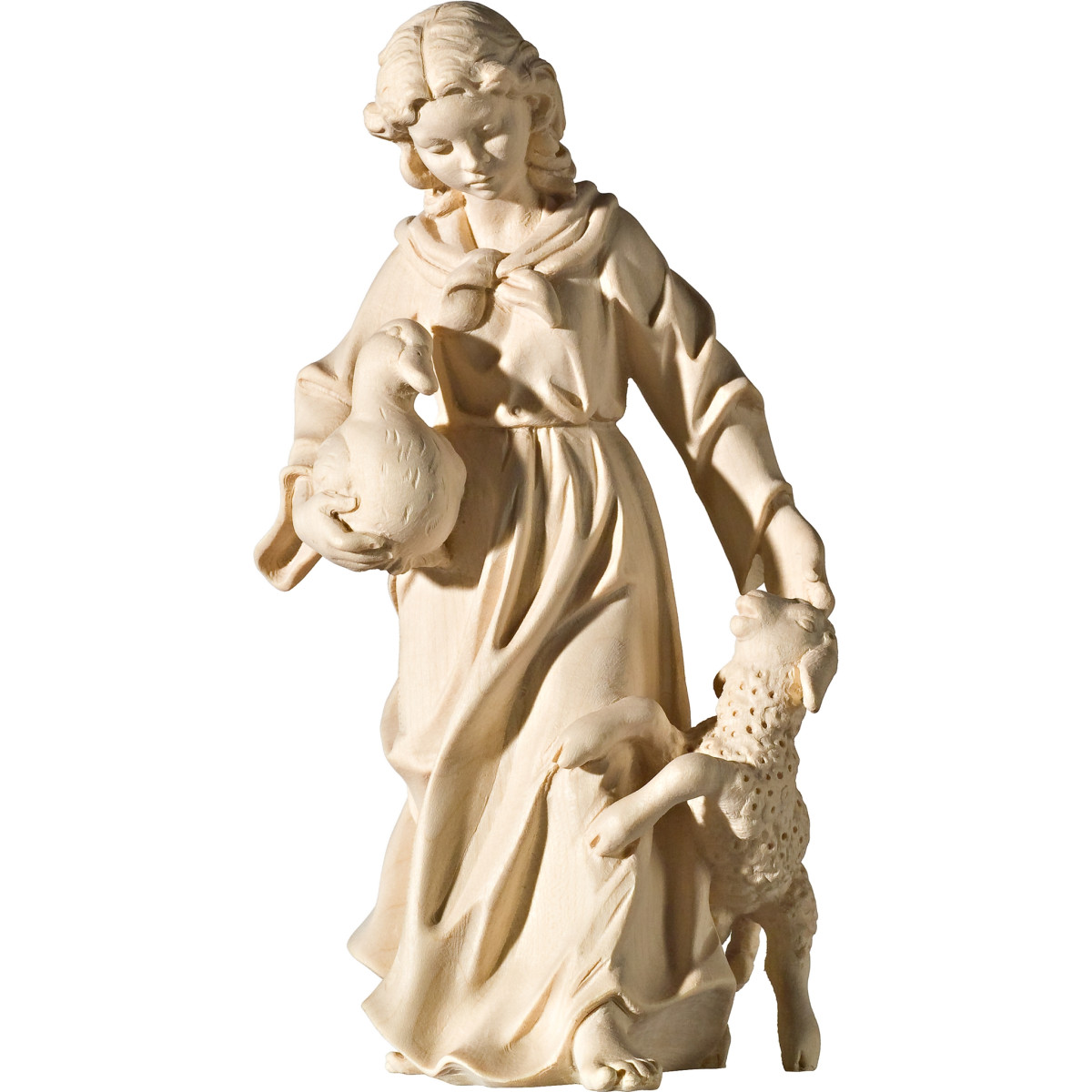 Herdswoman with lamb and duck