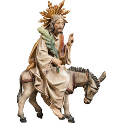 Jesus with palms on donkey (without base)