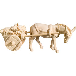 Donkey with cart and piglets