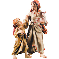 Pastorella con bambino e capretto