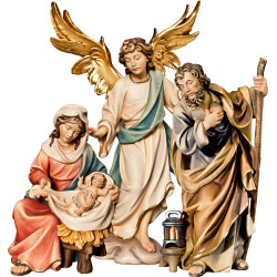 Holy Family Mary sitting with Annunciation Angel on cloude