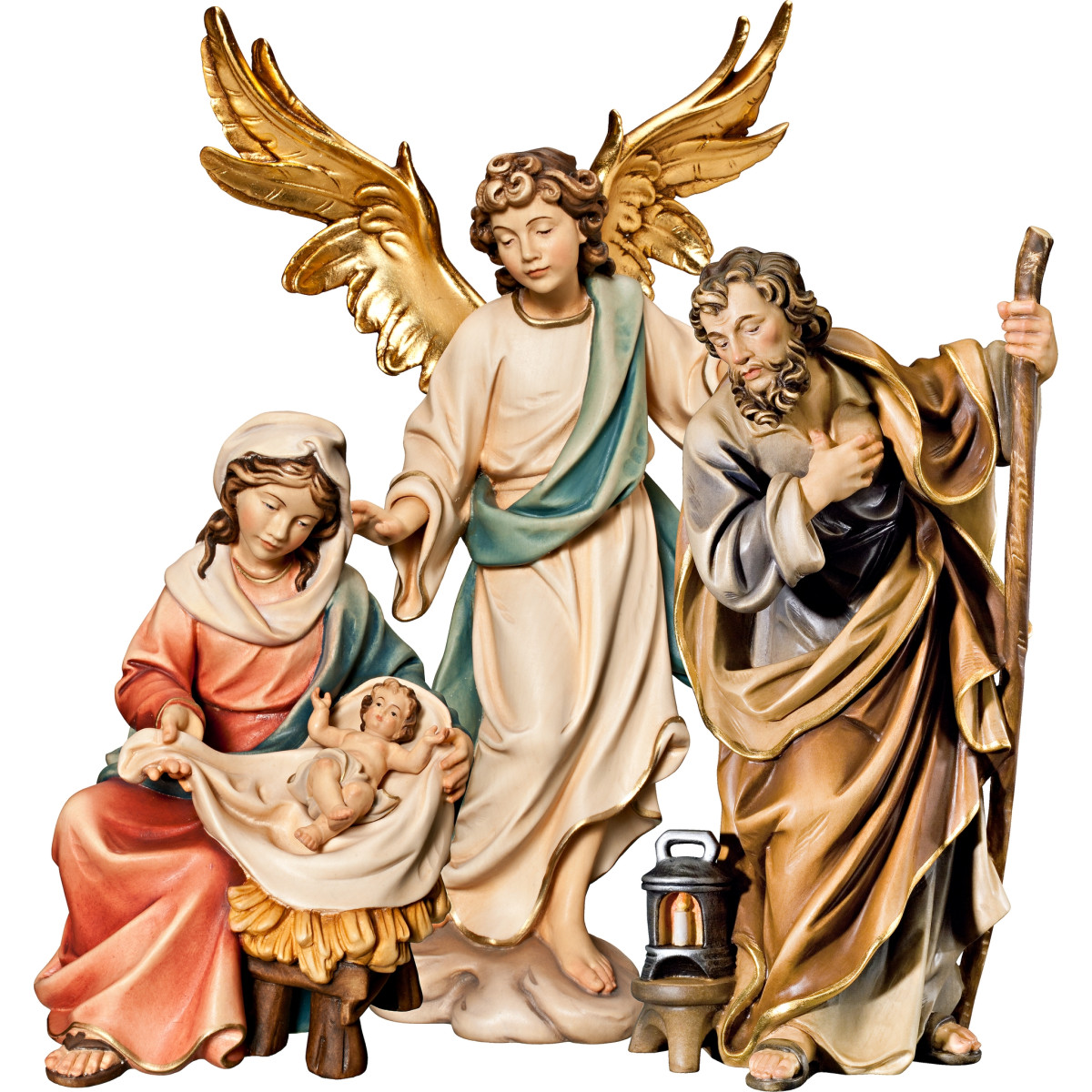 Holy Family Mary sitting with Annunciation Angel on cloude