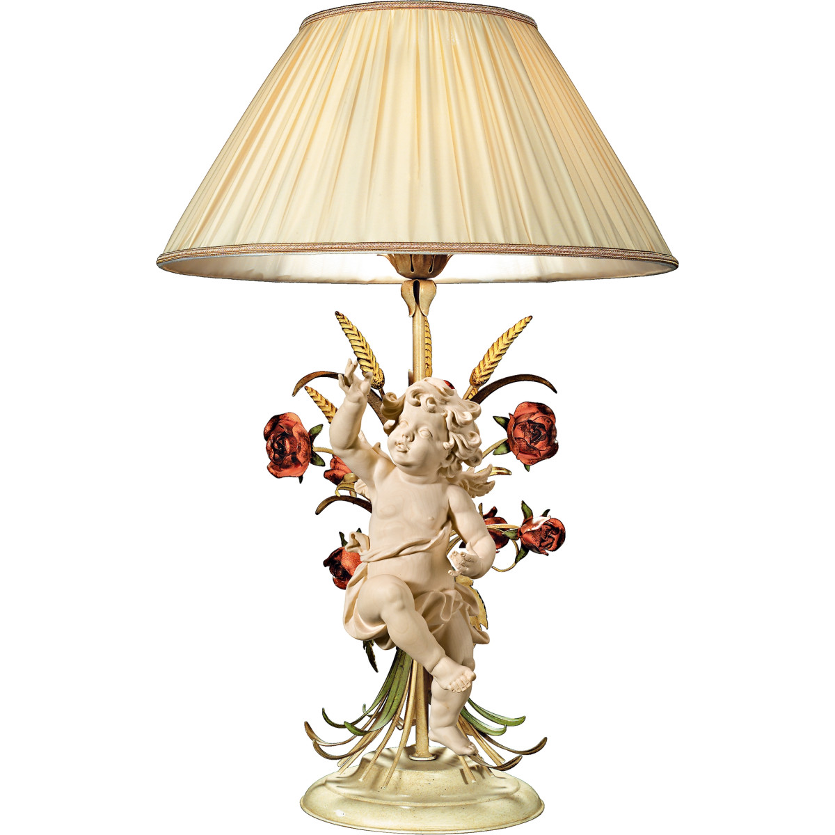 Lampada con rose e Putto Bergland destro