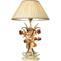 Lampada con rose e Putto Bergland con mandolino