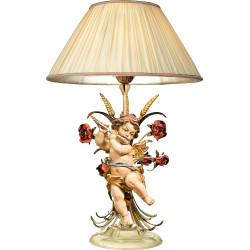 Lampada con rose e Putto Bergland con flauto