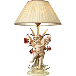 Lampada con rose e Putto Bergland con violino