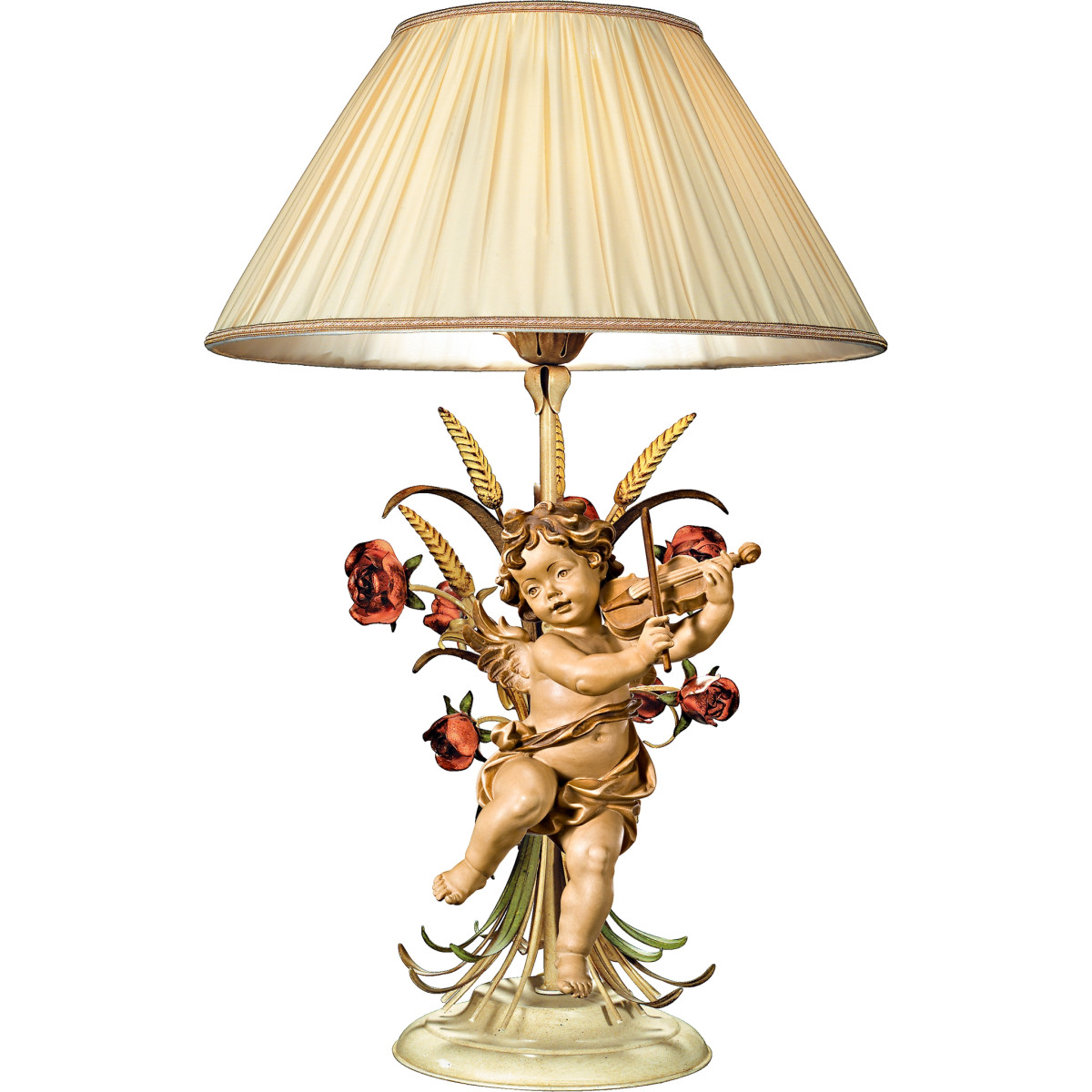 Table lamp with roses and Berglandputto with violin