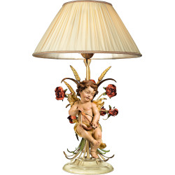 Table lamp with roses and Berglandputto Cupid