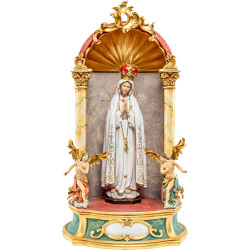 Our Lady of Fatima with wooden crown - Home altar baroque