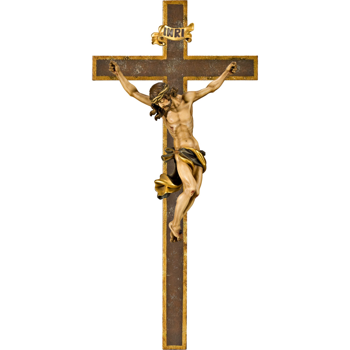 Cristo Barocco su croce semplice larga