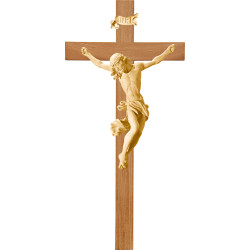 Cristo Barroco em cruz de carvalho simples larga