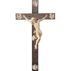 Corpus Baroque on cross Old wood with Evangelists