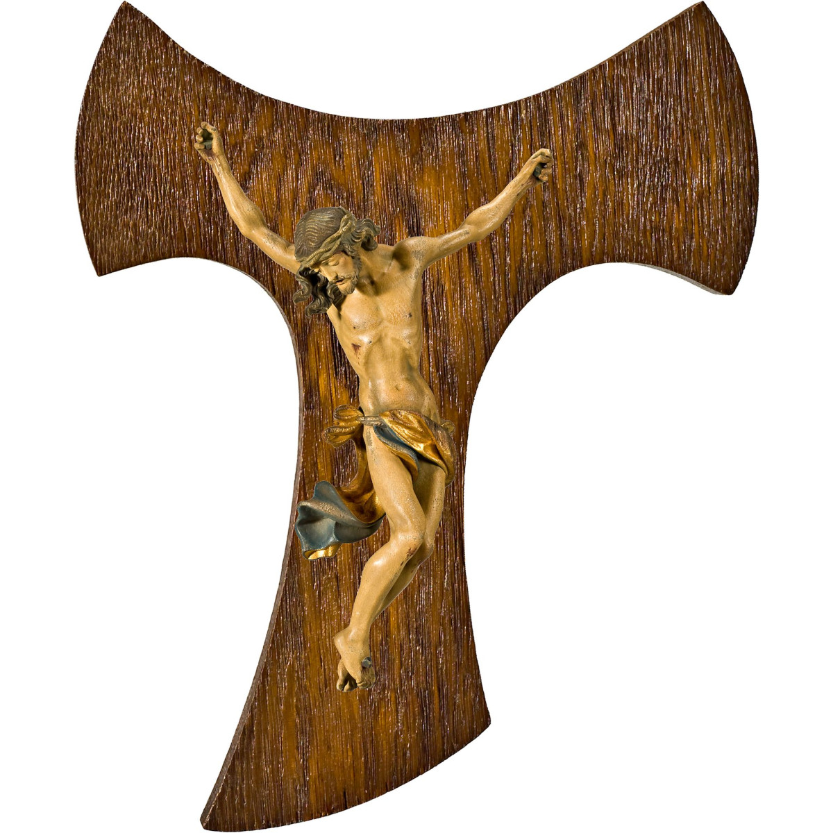 Cristo Barroco em cruz de Tau