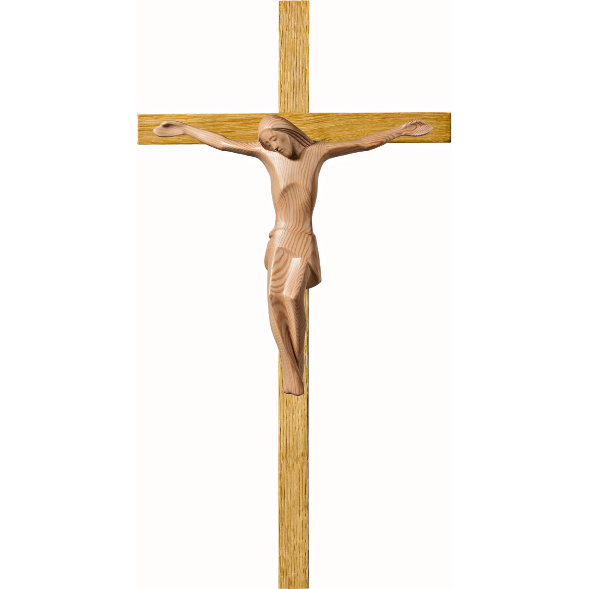 Christ modern ROMA on oak cross