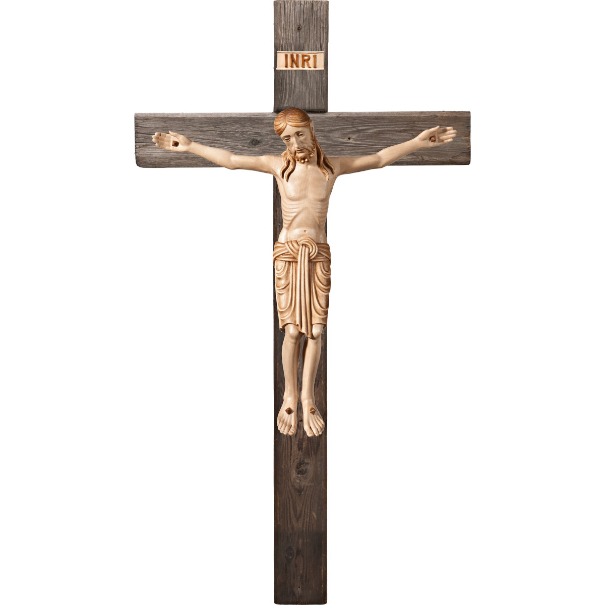 Corpus Romanic on cross Old wood