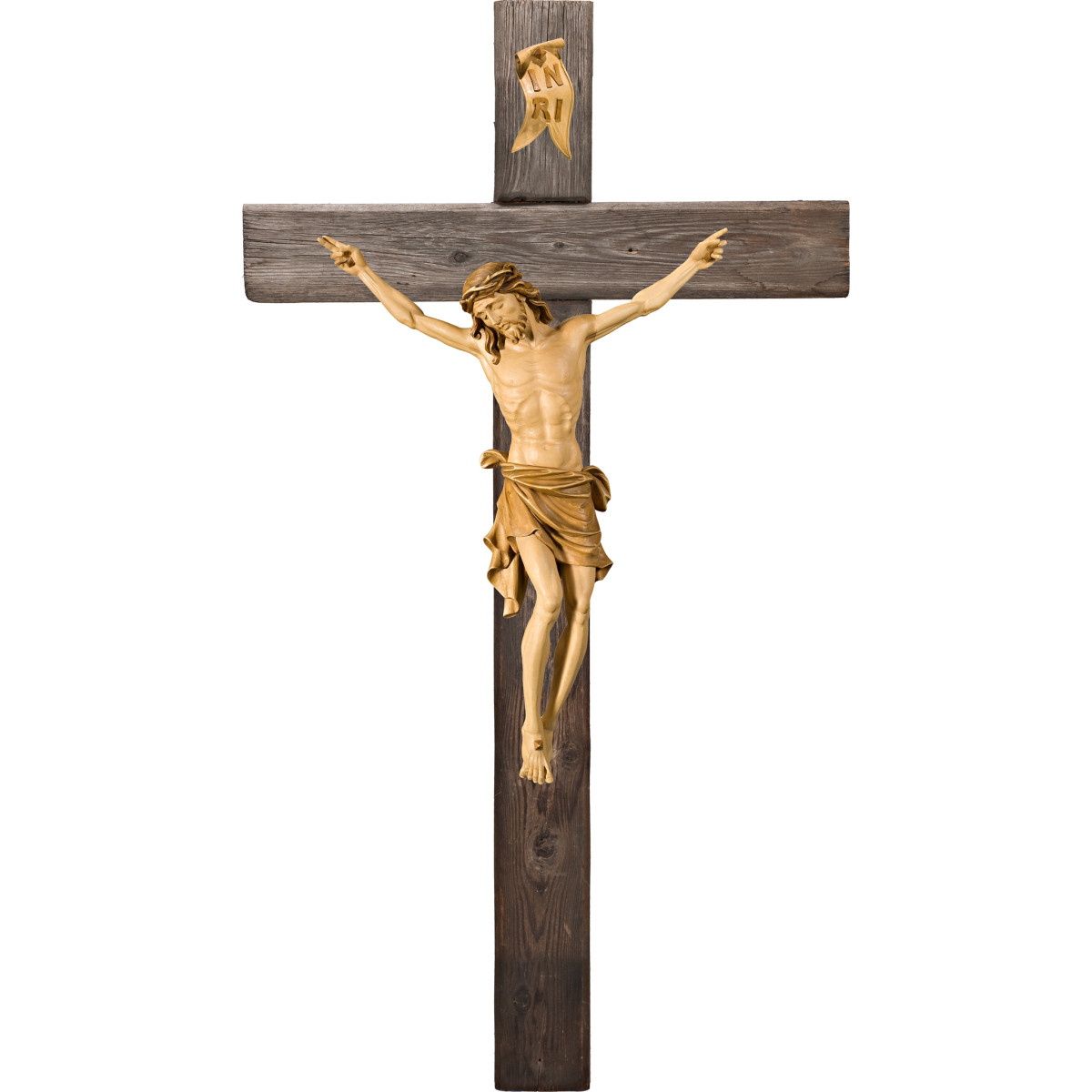 Cristo Pisa en cruz Madera vieja