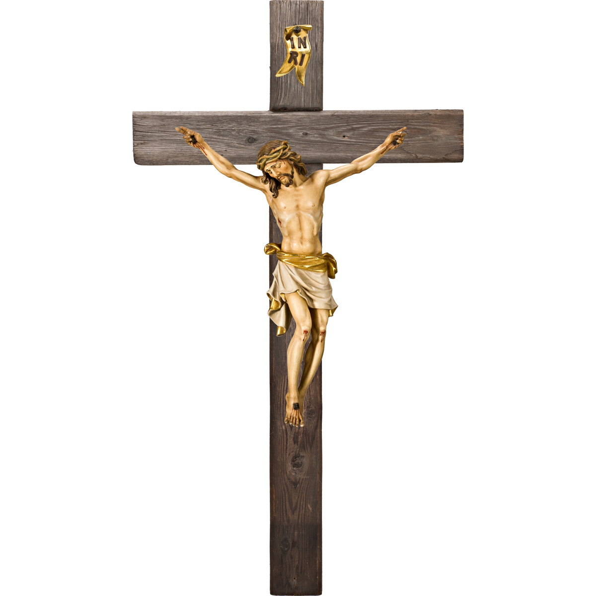 Cristo Pisa su croce Legno vecchio