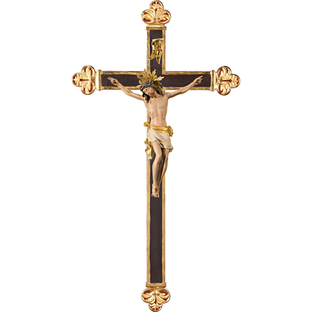 Cristo Pisa en cruz barroca